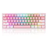 Redragon 60% Teclado Mecânico RGB Sem Fio 5.0 BT2.4 Ghz/Com Fio Três Modos 60% Teclado Bluetooth Linear Interruptor Vermelho para Gamer HKD230808