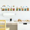 Stickers Muraux Dessin Animé Train Animal Voiture Trafic Transport Autocollant PVC Arc-En-Ballon Stickers pour Nursery Enfants Salon Décors 230808