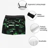 Green Homme Panties Man 속옷 인쇄 반바지 복서 브리프의 초록 3D 큐브 디자인