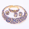 Femmes fête de mariée fine strass coloré perles africaines ensembles de bijoux pour fête de mariage dîner robe accessoires bijoux Sets341o