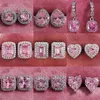 Studens ankomster Fashion Luxury Silver Color Korean Zircon Stud Pink Earing Earrings for Women Girl Party Gift Jewelry Z7 230808