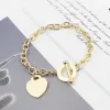 brand letter-t classic heart Necklace Bracelet 18k gold 925 silvery Designer Jewelry for women mens tennis chain Necklaces Bracelets 316L Stainless Ste T