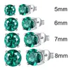 Stud Umcho Solid 925 Sterling Silver Emerald Gemstone Earrings For Women Engagement Wedding Valentines Day Gift Classic Jewelry 230807