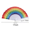 Autres fournitures de fête festive Rainbow Fans Folding Art Colorf Hand Held Fan Accessoire d'été pour la décoration de mariage d'anniversaire Favor Dhfcn