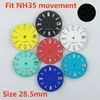 Kits de réparation de montres 28,5 mm NH35 Cadran S Sweet Candy Lumineux Convient aux accessoires de mouvement NH36