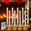 Candele LED Fiamme lampeggianti Portacandele conico a batteria Timer Telecomando Compleanno Natale Decorazioni per la casa Matrimonio 230808