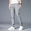 Men S Pants 2023 Summer Casual Men Thin Stretch Slim Fit Elastic Midje Cotton Business Classic Korean Byxor Male Khaki Gray 28 38 230808