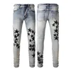 Am jeans Designer Jeans voor heren Distressed Ripped Biker Slim Fit Motorcycle Bikers Denim voor herenmode Zwarte broek voor mannen pour hommes28-40