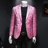 Mäns kostymer 2023 Luxury Fashion Stage Outfit Performance Metal Gold Yarn Casual Suit High Quality Men Masculino