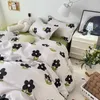 Ensembles de literie ensemble floral sans remplissage Kawaii housse de couette drap plat taie d'oreiller doux linge de lit simple dortoir complet Textile de maison