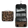 Astucci per cosmetici Borsa da toilette da viaggio da appendere Astuccio per trucco con stampa leopardata Borsa per cosmetici Borsa per il lavaggio portatile pieghevole di grande capacità Organizzatore 230808