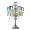 Blue European Table Lamps Modern Minimalist Crystal Luxury Bedroom Living Room Wedding Room Model Bedside LED Desk Lights HKD230808