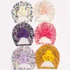 Accessoires pour cheveux 0-24M Infant Toddlers Bébés Filles Casquettes Floral Turban Chapeau Bonnet Bonnet Avec Fleur Doux Mignon Anniversaire Décoration