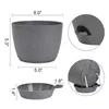 Planters Pots Inci Diri Penyiraman Pekebun Dalam Ruangan Diri Penyiraman Tanaman Pot Dengan Lubang Drainase Piring Untuk Sebagian Besar Tanaman R230807