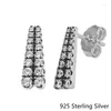 Orecchini a bottone CKK 925 stelle cadenti in argento sterling per le donne gioielli originali che fanno regalo di anniversario