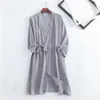 Women's Sleepwear Spring And Autumn Japanese Kimono Robe Couple Cotton Crepe Bathrobe Men Women Robes For
