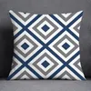 Yastık kasası 45x45cm yastık kapağı geometrik desen polyester mavi gri yastık kılıfı kanepe atma ev dekor pillowcas 230807