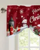 Cortina Navidad Camión Copo de nieve Ventana Sala de estar Gabinete de cocina Tie-up Valance Rod Pocket