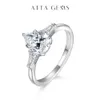 Wedding Rings ATTAGEMS D Color 1 5CT Ring for Women Soild 18K 14K 10K White Gold Bridal set Engagement Fine Jewelry 230808