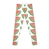 Pantaloni attivi WaterColorMelon - Una simpatica fetta di anguria felice illustrazione Leggings divertenti estivi freschi