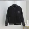 2023 fashion casual jacket flocking leather sleeves baseball coat uniform luxury high single-breasted thermal clip men and women the same