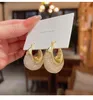 Orecchini a cerchio Design gioielli di moda in Corea 14K placcato oro cristallo di lusso lettera U accessori per feste da ballo da donna eleganti