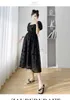 Maternity Dresses 2023 Summer Pregnant Woman Party Dress Puff Sleeve Square Collar Maternity Elegant Dress Pregnancy Princess Dress Black Floral HKD230808