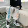メンズパンツ春秋のストリートウェア90年代バギーヒップホップメンズスポーツ韓国スタイルオリジナルレジャータイムフォーミングレター男性スウェットパンツ
