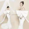 Moderskapsklänningar Big Bow Style Maternity Evening Dress for Baby Shower Party Graviditet Maxi Gown Photography Gravid Women Foto Shoot Prop HKD230808