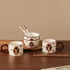 Ensembles de vaisselle Design ensemble de dîner en céramique pour 2 personnes bol en porcelaine cuillère baguettes tasse grand sous émaillé bon cadeau