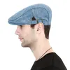 Berets Denim Beret Hats Adjustable Men Women Jeans sboy Flat Gatsby Cabbie Driving Cap Spring Summer Forward Peaked Caps 230808