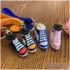 Schuhteile Zubehör Basketballschuhe Schlüsselanhänger Riemen 3D Stereo Sport PVC Schlüsselanhänger Anhänger Autotasche Anhänger Geschenk 8 Farben Drop Deliv