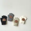 Children s Mittens Kids Full Finger Gloves Cartoon Bear Baby Knitted Winter Outdoor Boys Girls Warm 230808