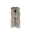 Basic & Casual Dresses designer 23 Summer New Versatile Style Reduced Age Button Sleeveless Lace up Dress 2TMG