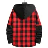 Vestes pour hommes LUCLESAM Hommes Plaid Splicing Hoodie Hommes Mode Streetwear Classique Flanelle À Manches Longues À Capuche Chemises sudaderas hombre 230807