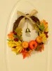 Other Event Party Supplies Halloween Wreath Plastic Pumpkin Maple Leaf Bell Garland Thanks Giving Day Halloween Hanging Decoration Thanksgiving Wreath 230808