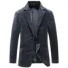 メンズスーツファッションビジネス紳士ブリティッシュスタイルカジュアルスリムニット韓国語バージョンベルベットシニアフォーチュンShuai Blazer