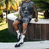 Shorts Masculino Corrida Esportes Bermuda Moda Solto Estampa 3D Casual Academia Corredor Fitness Secagem Rápida Treino Masculino