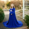 Sukienki macierzyńskie Fotografia ciążowa Suknia macierzyńska w ciąży w dekolcie w stylu ramię z długim rękawem sesja zdjęciowa maxi syrena baby shower sukienka HKD230808