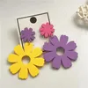 Dangle Oorbellen 2023 Zomer Zoete Kleurrijke Bloem Hanger Acryl Voor Vrouwen Hyperbool Grote Zonnebloem Oorbellen Vrouwelijke Mode-sieraden Cadeau