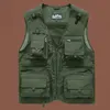 Gilets pour hommes Déchargement d'été Hommes US Tactique Randonnée Pêche Gilet Pographer Gilet Maille Cargo Veste Sans Manches Outils Poche 5XL 230807