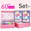 60-Farben-Gel-Nagellack-Set, semi-permanent, Soak Off UV-LED-Gel-Lack mit 3-teiligem Basis-Gel-Set für Zuhause, Salon, Nagelkunst, DIY