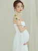 Maternity Dresses Women Photography Props Maternity White Elegant Pregant Tube Top Dress Pregnancy Dresses Studio Photoshoot Photo Clothes HKD230808