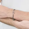 Strand Runda Heren Natuursteen Armband Obsidiaan Met Roestvrij Stalen Anker Maat Verstelbaar 22cm Mode Handgemaakte Kralen