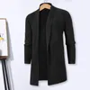 Maglioni da uomo Cardigan semplice da uomo Cappotto Tinta unita Maglieria Elegante risvolto Manica lunga Parte anteriore aperta