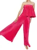 Women's Two Piece Pants Kimydreama Women S Casual Sleeveless Jumpsuit With Ruched Bodice And Wide-Leg For Summer Fashion