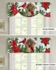 Rideau Noël Cardinal Poinsettia Nichoir Fenêtre Salon Armoires De Cuisine Tie-up Valance Rod Pocket