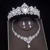 Wedding Jewelry Sets Luxury Crystal Bridal Jewelry Sets Women Fashion Tiaras Earrings Choker Necklace Wedding Dress Bride Crown Jewelry Set Accessory 230808