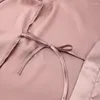 Vêtements de nuit pour femmes Plumes Robes Femmes Pyjamas Épissage Robe de chambre Sexy Peignoirs avec ceinture Col en V Satin Vêtements de nuit Kimono Robes