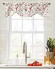 Curtain Christmas Flower Bell Santa Elk Window Living Room Kitchen Cabinet Tie-up Valance Rod Pocket